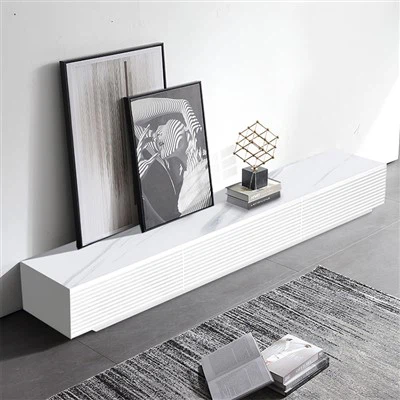 Бяла стойка за телевизор